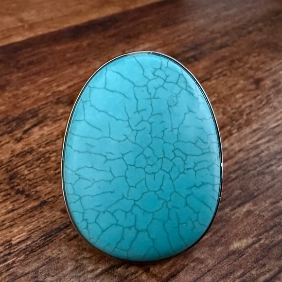 Turquoise Colored Adjustable Fashion Ring - Picture 4 of 10